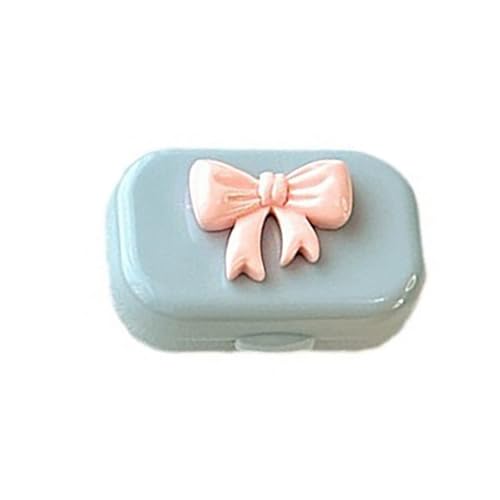 AOYEAH Kontaktlinsen-Gehäuse, Bunte niedliche Bogen-Kontaktlinse-Box-Behälter, mit Spiegel-Pinzette für Reisen und zu Hause von AOYEAH