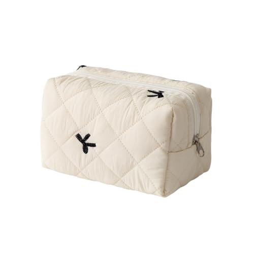 Niedliche Bogen-Make-up-Tasche, Ästhetischer Make-up-Organizer Reise-Toiletten Beutel, tragbare Kosmetik-Aufbewahrung für Frauen von AOYEAH