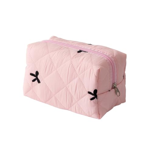 Niedliche Bogen-Make-up-Tasche, Ästhetischer Make-up-Organizer Reise-Toiletten Beutel, tragbare Kosmetik-Aufbewahrung für Frauen von AOYEAH