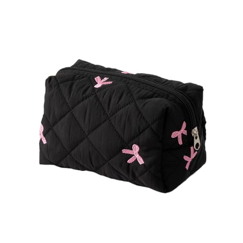 Niedliche Bogen-Make-up-Tasche, Ästhetischer Make-up-Organizer Reise-Toiletten Beutel, tragbare Kosmetik-Aufbewahrung für Frauen von AOYEAH