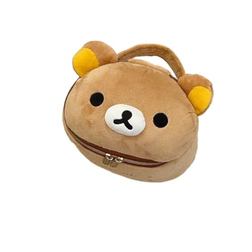 Plüsch-Make-up-Tasche für niedliche Bären mädchen, elliptische Stereo skopische Make-up-Aufbewahrung Tasche, tragbare einfache Aufbewahrung von AOYEAH