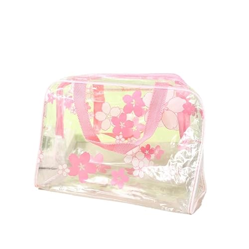 Reise freundliche Damen-Make-up-Tasche, transparent, Blumen Druck, wasserdichte Make-up-Tasche Aufbewahrung Tasche von AOYEAH