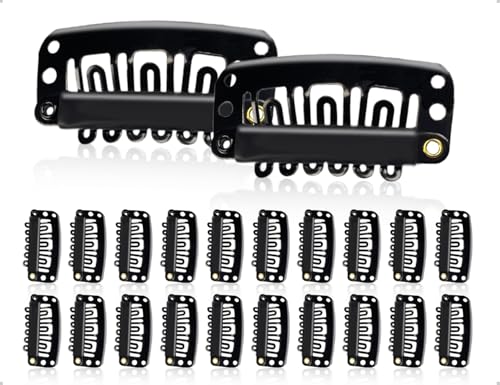 AOYEGIC 20 Stück Haar Extensions Clips,U Form Metall Haarverlängerung Clips,verwendet für Frauen Bühnenauftritte,Make-up,Partys,Hochzeiten,Feiern(Schwarz) von AOYEGIC