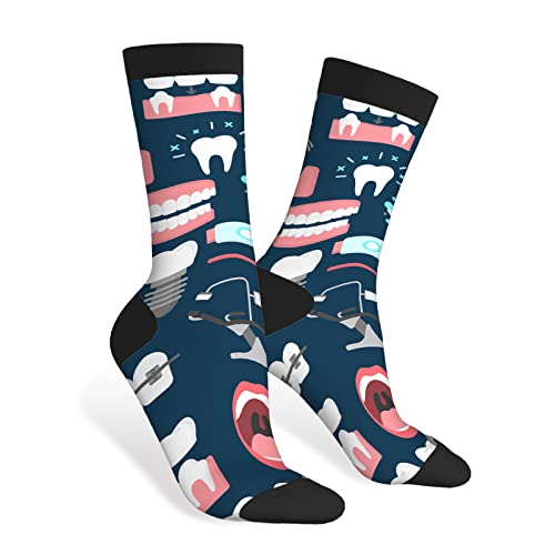 AOYEGO Lustige Baseball-Socken aus Holz, Fledermaus und Ball, lässige Crew-Socken, kontrastfarbenes Design für Damen und Herren, Geschenk, Zahnarzt, Einheitsgr��e von AOYEGO