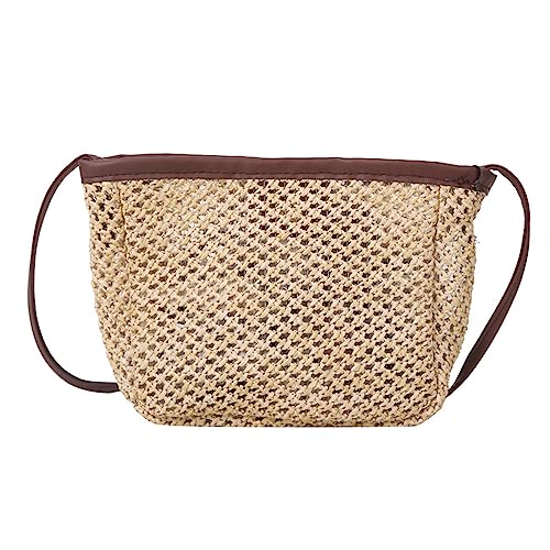 2023 Umhängetasche, quadratisch, Stroh, gewebt, modische Schultertasche, für Damen, Mädchen, Freizeit, Dame, Geldbörse, Braun 2023 Umhängetasche, quadratisch, Stroh, gewebt, modische Schultertasche, für Damen, Mädchen, Freizeit, Dame, Geldbörse, Braun von AOYUDJ