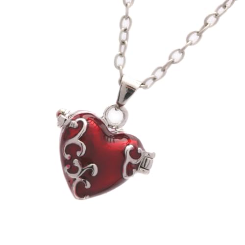 AOYUDJ Vintage Messing Herz Harz Medaillon Halskette mit Aufbewahrungsfach Verstellbare Schlüsselbeinkette Zubehör für Frauen von AOYUDJ