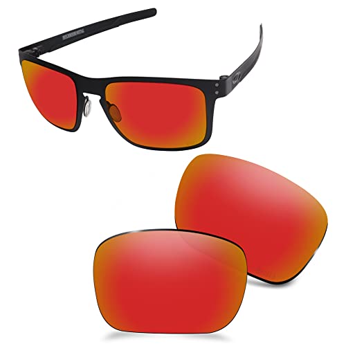 AOZAN ANSI Z87.1 Ersatzgläser kompatibel mit Oakley Holbrook Metal OO4123 Sonnenbrille Gr. onesize, Elektrisches Purpurrot, polarisiert von AOZAN