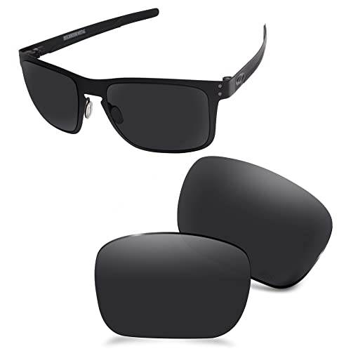 AOZAN ANSI Z87.1 Ersatzgläser kompatibel mit Oakley Holbrook Metal OO4123 Sonnenbrille Gr. onesize, Onyx schwarz polarisiert von AOZAN