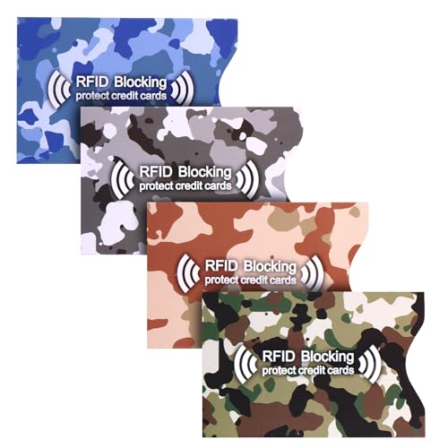 AOZBZ RFID-blockierende Hüllen, mehrfarbiger Kreditkartenschutz, Diebstahlschutz, Kreditkartenetui, Camouflage Ärmel von AOZBZ
