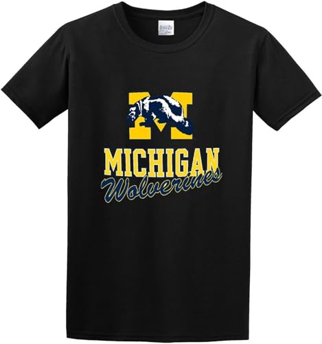 Agongda University of Michigan UMich U of Michigan Wolverines Logo Cotton Round Neck Shirt for Men Size XL Agongda University of Michigan UMich U of Michigan Wolverines Logo Cotton Round Neck Shirt for Men Size XL von AOZGXEZ