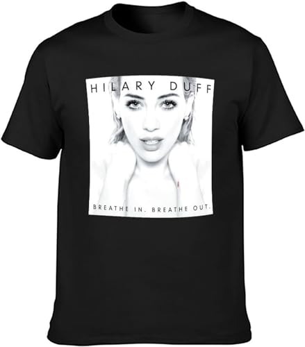 Hilary Duff Breathe in Breathe Out T-Shirt Mens Unisex Black Tees Size XL Hilary Duff Breathe in Breathe Out T-Shirt Mens Unisex Black Tees Size XL von AOZGXEZ