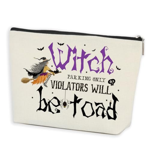 Halloween Make Up Bag Witchy Gifts Halloween Party Favor Witchcraft Supplies Makeup Organizer Bag Cosmetic Bag Witch Stuff Travel Essentials Wicca Goth Birthday Gifts for Mother Witchcraft Lovers, von AOZHUO