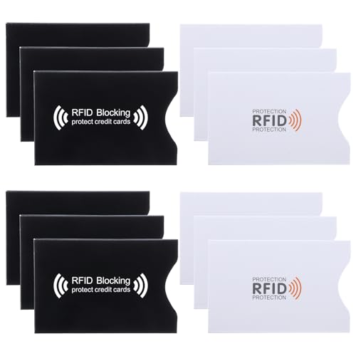 AOZUO 10 Stück RFID Blocker Kartenhülle, Kreditkartenhülle Geldbörsen Debitkarten RFID Blockierende Hüllen RFID Kartenschutzhalter Identitätsdiebstahl Prävention für Frauen Männer(2 Farben) von AOZUO