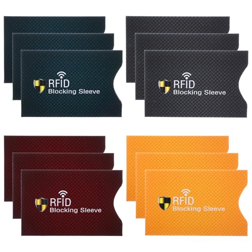 AOZUO 10 Stück RFID Blocker Kartenhülle, Kreditkartenhülle Geldbörsen Debitkarten RFID Blockierende Hüllen RFID Kartenschutzhalter Identitätsdiebstahl Prävention für Frauen Männer(4 Farben) von AOZUO