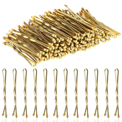 AOZUO 100 Stück Mini Haarnadeln,3.5cm Bobby Pins,Kleine Haarklammern Haarnadel Hair Pin Haarklemmen Haarschmuck Damen Gewellte Haarspange aus Metall für Frauen Mädchen Kinder Dutts Langes Glattes von AOZUO