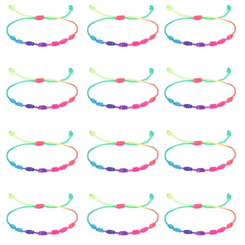 AOZUO 12 Stück Rote Schnurarmbänder,Verstellbar 7 Knoten Rotes Kordelarmband Schutz Glücksarmband Knotenkette Geflochtenes Armband Amulett Fußkette für Schutz Segen Freundschaft Liebhaber Frauen von AOZUO