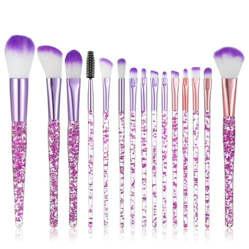 AOZUO 15 Stück Pinselset Makeup,Schminke Make Up Pinsel Set,Schminkpinsel Set Professionelles Foundation Sparkles Puderpinsel Powder Lidschatten Concealer Highlight Beauty für Frauen Foundation Rouge von AOZUO
