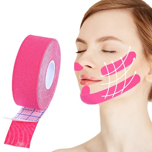 AOZUO 2 Rollen Facelift Band, Anti Falten Pflaster für Frauen Face Tape Gesichtstape Gegen Falten Face Lifting Tape Stirnfalten Patch Gesichtsgürtel zur Straffung der Haut (6,8 cm×5 m) von AOZUO