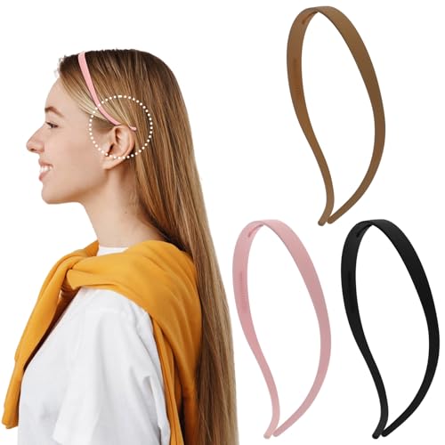 AOZUO 3 Stück Haarreifen für Brille,Rutschfeste Stirnbänder Für Brillenträger,Kunststoff Flex No Pressure Haarband Haarreif Kunststoffzähne Kamm Zähne Haarschmuck für Frauen Mädchen Tragen Brille(3) von AOZUO