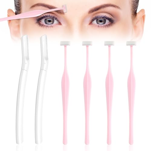 AOZUO 6 Stück Augenbrauen Rasierer Set, Präzision Augenbrauenrasierer für Frauen Gesichtshaarentferner Trimmer Mehrzweck Peeling Gesicht Rasiermesser für Damen und Männer von AOZUO