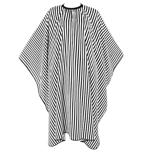 AOZUO Friseurumhang, 160 X 140 cm Erwachsene Haarschneideumhang Friseur Umhang Friseur Zubehör Haarschneideumhang Mit Druckknöpfen Verstellbarem Ausschnitt Salonumhang Für Frauen Männer Friseursalon von AOZUO