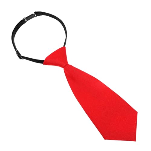 AOZUO Krawatte Halsumfang 30–48 cm, Krawattenlänge 22 cm Krawatte Jungen Krawatte Herren Verstellbare Tie Krawatte Einfarbige Krawatte mit Elastischer Gummizug Weihnachten Kinder Krawatte(Rot) von AOZUO