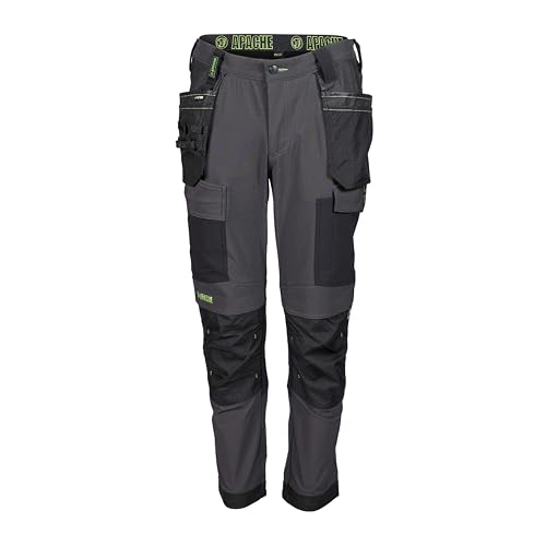 Apache Herren Calgary Stretch-Hose, schmale Passform Arbeitshose, grau, 34W x 31L Apache Herren Calgary Stretch-Hose, schmale Passform Arbeitshose, grau, 34W x 31L von APACHE
