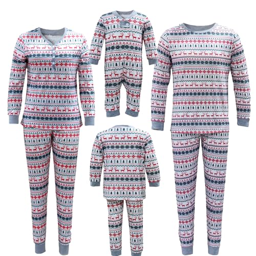 APAELEA Weihnachts Pyjama Damen Herren Kinder Weihnachts Schlafanzug Weihnachtspyjama Familie Set,Mehrfarbig,12-18 Monate von APAELEA