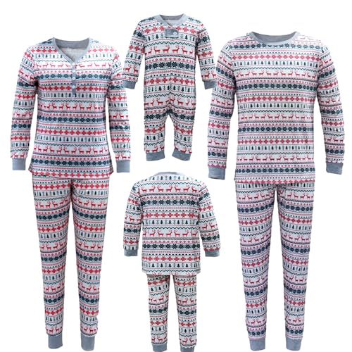 APAELEA Weihnachts Pyjama Damen Herren Kinder Weihnachts Schlafanzug Weihnachtspyjama Familie Set,Mehrfarbig,Damen L von APAELEA