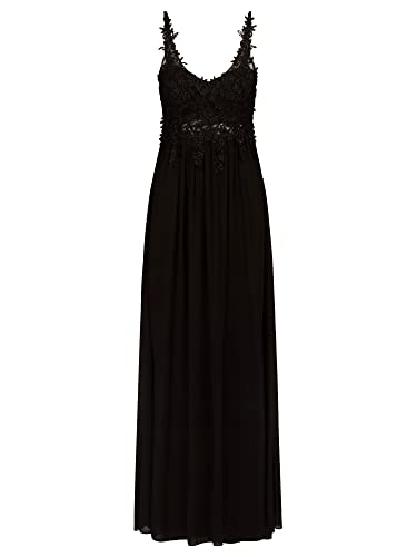 APART Fashion Abendkleid aus Chiffon, Spitze und Mesh, schwarz, L von APART Fashion