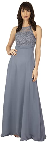 APART Fashion Abendkleid aus Chiffon und Spitze, Jeansblau, L von APART Fashion