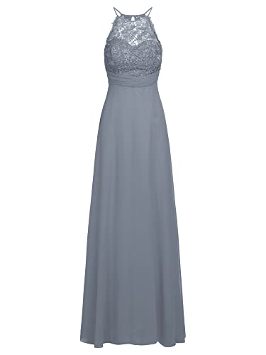 APART Fashion Damen Apart Chiffon Lace Evening Special Occasion Dress, Jeansblau, S EU APART Fashion Damen Apart Chiffon Lace Evening Special Occasion Dress, Jeansblau, S EU von APART Fashion