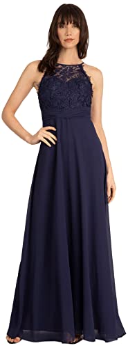 APART Fashion Abendkleid aus Chiffon und Spitze, dunkelblau, L von APART Fashion