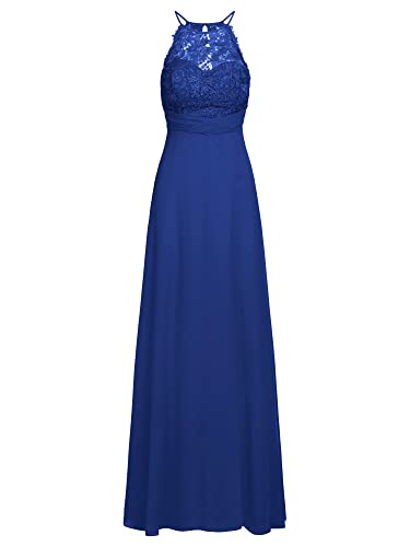 APART Fashion Abendkleid aus Chiffon und Spitze, royal, M von APART Fashion