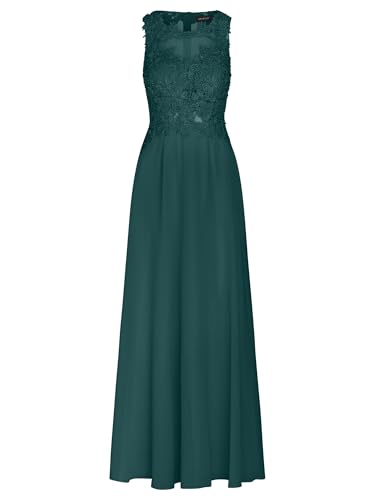 APART Abendkleid im Materialmix aus bestickter Spitze und Chiffon, Emerald, 46 von APART Fashion