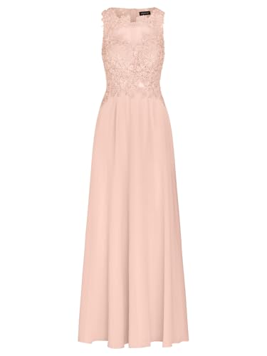 APART Abendkleid im Materialmix aus bestickter Spitze und Chiffon, Rose, 38 von APART Fashion