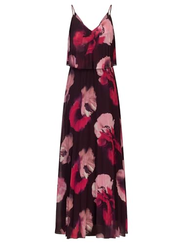 APART Abendkleid in 2in1 Optik, Allover Bedruckt mit großen Blüten, Pflaume-Multicolor, 46 von APART Fashion