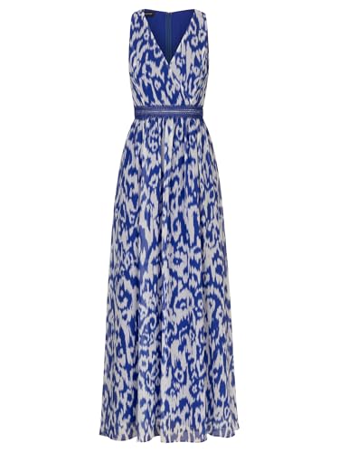 APART Abendkleid mit All-Over-Druckdesign, Royalblau-Creme, 46 von APART Fashion