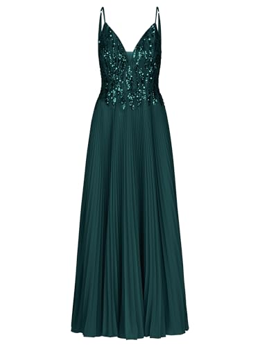 APART Abendkleid mit Chiffon und aufwendiger Bestickung, Emerald, 40 von APART Fashion