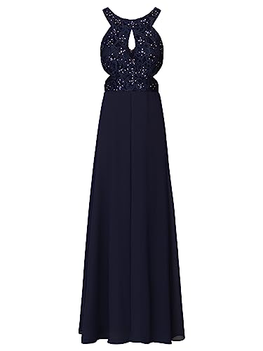 APART Abendkleid mit Glitzersteinen bestickter Spitze, Navy, 34 von APART Fashion