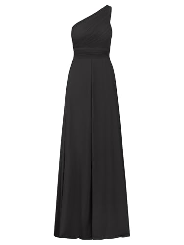 APART Abendkleid mit Plissee- Drapierung vorne und Smoke- Einsatz hinten, schwarz, 44 von APART Fashion