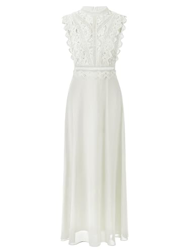 APART Abendkleid mit Spitze und transparentem Rückenteil, Creme, 44 von APART Fashion