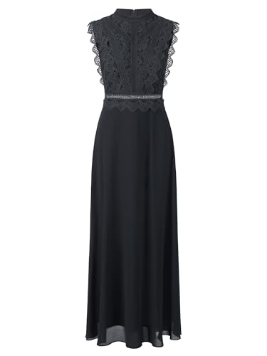 APART Abendkleid mit Spitze und transparentem Rückenteil, schwarz, 44 von APART Fashion