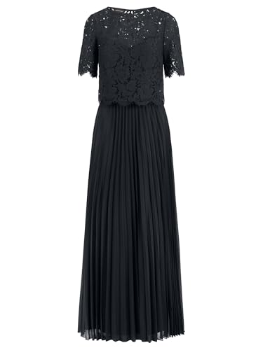 APART Abendkleid mit Spitzenjacke mit Spitzenoberteil und Plisseerock, schwarz, 46 von APART Fashion
