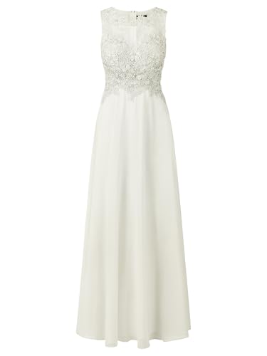 APART Abendkleid mit floraler Spitze und Tüll-Einsatz, Creme, 46 von APART Fashion