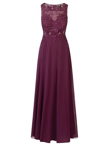 APART Abendkleid mit floraler Spitze und Tüll-Einsatz, dunkel lila, 40 von APART Fashion