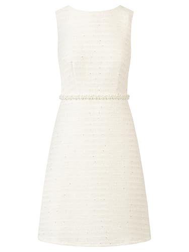 APART Bouclékleid aus Strukturstoff mit Perlengürtel, Creme, 40 von APART Fashion