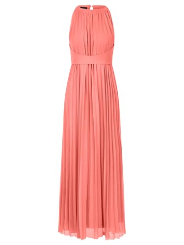 APART Chiffonkleid aus leicht körnigem, plissiertem Chiffon, Koralle, 44 von APART Fashion