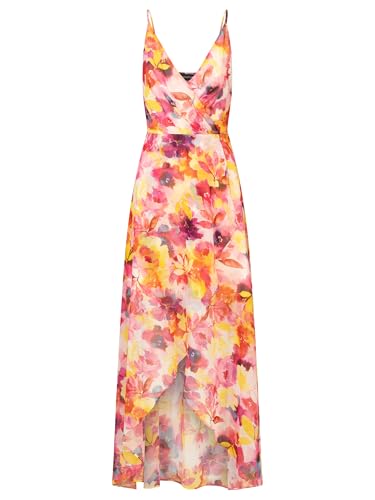 APART Chiffonkleid mit echtem Wickeleffekt am Ausschnitt und am Rockpart, pink-Multicolor, 38 von APART Fashion