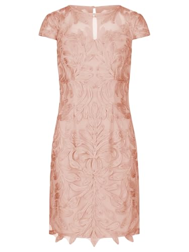 APART Cocktailkleid aufwendig bestricktes Meshkleid, Rose, 46 von APART Fashion